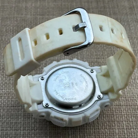 NY&C Digital Wristwatch White Plastic Band Multi Function Unisex Watch Light Up - Picture 8 of 10